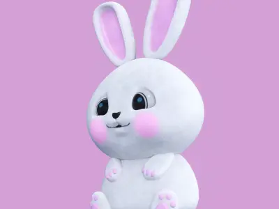 CUTE BUNNY - PBR TEXTURES - GAMEREADY Low-poly 3D model
