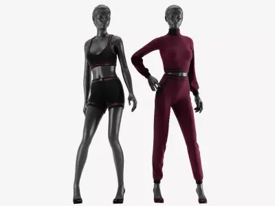 Girl Red Sport Clothes 3D model