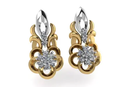 Flower Earring 2399 3D print model