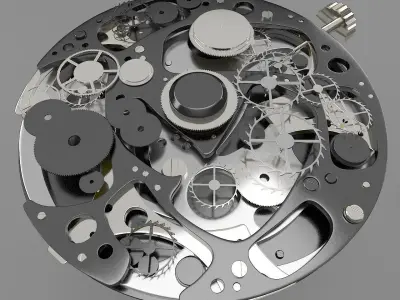 Watch Model with gears and parts 3D model