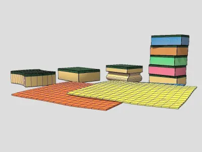 Sponge Pack Low-poly 3D model