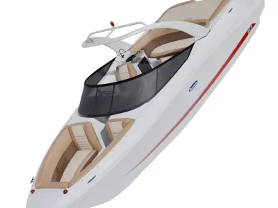 Powerboat Low-poly 3D model