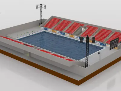 Outdoor Olympic Swimming Pool 3D model