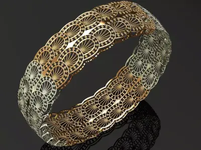 1345 Fanlace Bangle 11gm 3D print model