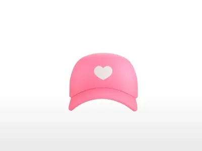 Pink Heart Cap 3D model