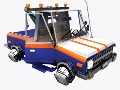 Hover Pickup Truck Low-poly 3D model