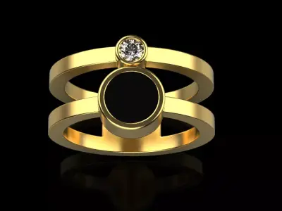 enamel and gemstone ring 3D print model