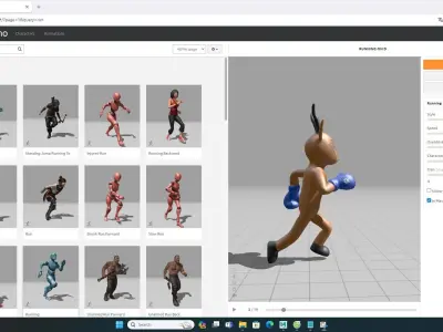 Boxing Antelope Animal Animated Low-poly 3D model