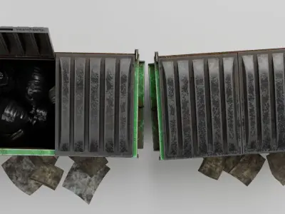 Dumpsters Free low-poly 3D model