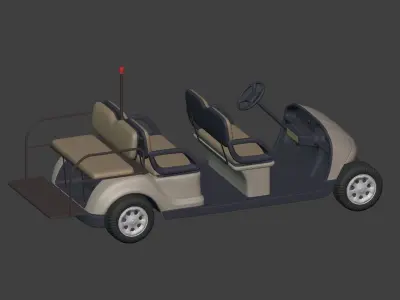 Airport - Golf Cart Low-poly 3D model