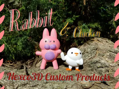 Rabbit and Chicken 3D model