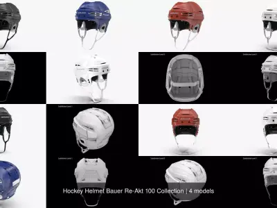 Hockey Helmet Bauer Re-Akt 100 Collection 3D Model Pack