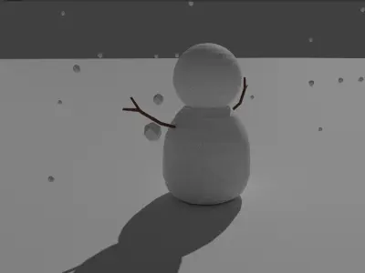 Low-Poly Snowman Free low-poly 3D model