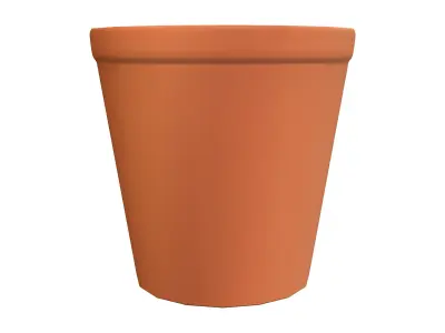Classic Brown Plant Pot Low-poly 3D model