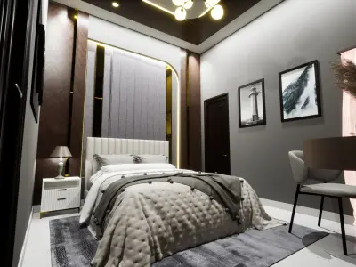 Cozy Interior Design  Ready to Render with Materials Textures 3D model