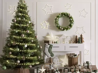 Christmas Decoration Set 01 3D model