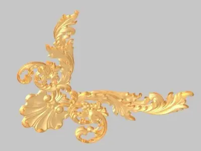 pattern wood machine cnc carving Classic luxurious gold 3D model 3D model