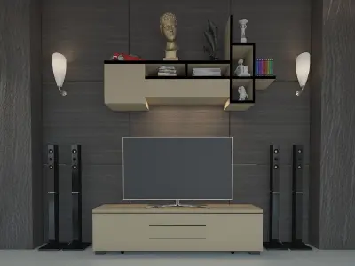 Skyscraper Living Room Interior Design 3D model