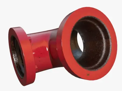 Red T Pipe 3D model