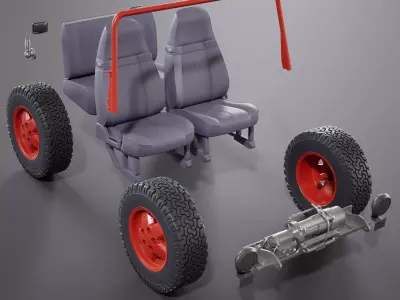 Jurassic Park Jeep conversion parts for Tamiya Jeep Wrangler 3D print model