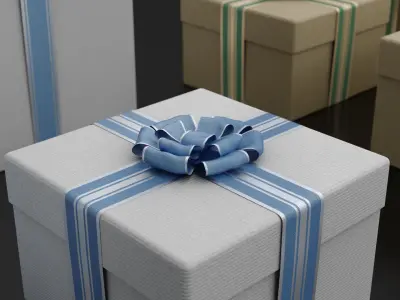 Decorated Spiral Christmas tree with gifts boxes set  3D model