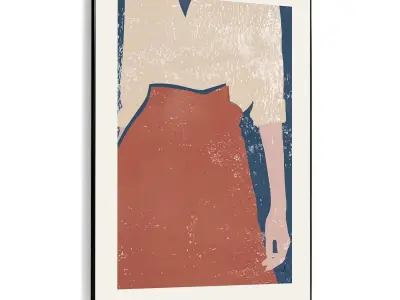 Plaster Two Photo Frame 425 Low-poly 3D model