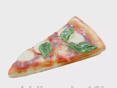 Margherita Pizza Slice 3D model pack Low-poly 3D model