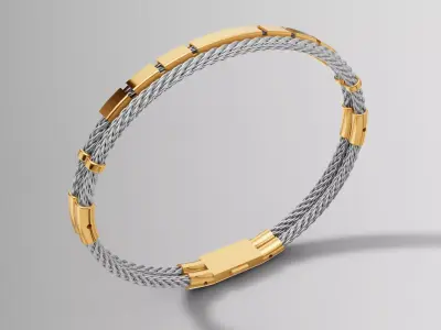 Luxury Braided Cable Bracelet  Modern Jewelry 3D Model STL 3D print model