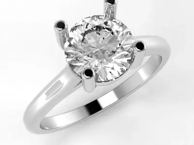 1ct Round Solitaire Cathedral Ring  Stone Package sizes US 4to11 3D print model