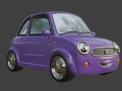 Cartoon purple car for 3D Printing 3D print model