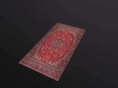 Carpet 3D Model oriental rug Low-poly 3D model