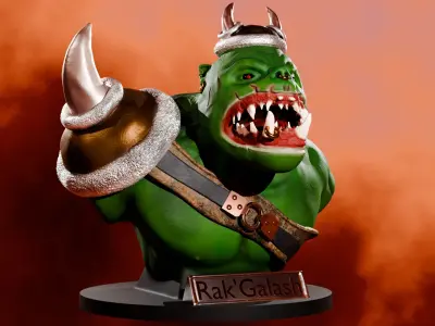 Ork bust PRINTABLE 3D modell 3D model