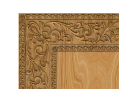 Carved picture frame STL 3D model 9