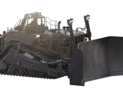 Hydraulic crawler buldozer 3D model