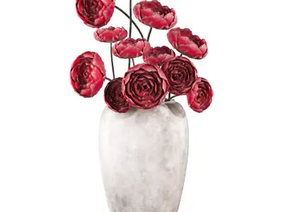 Flower in Vase  Low-poly 3D model