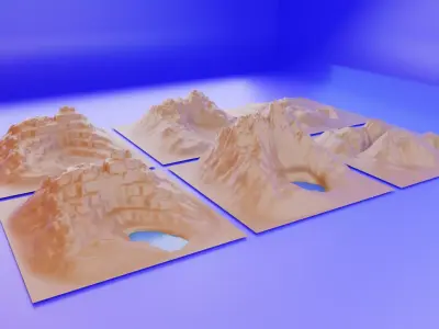 Mountain Landscapes Free low-poly 3D model