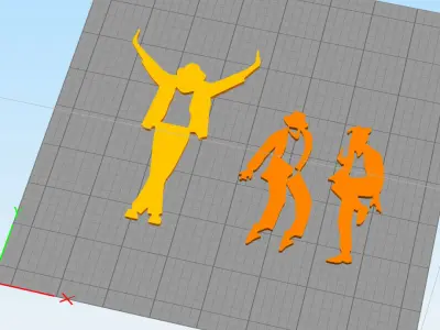 MICHAEL JACKSON DANCING WALL ART 3D print model