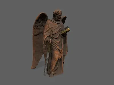 Old Man Statue Low-poly 3D model