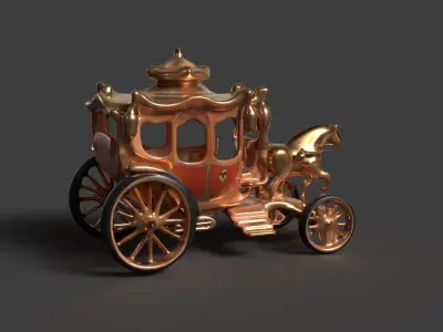 Chinese ancient carriage figure  Low-poly 3D model get