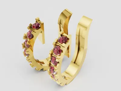 White Gold Hoop  EARRING 3D print model