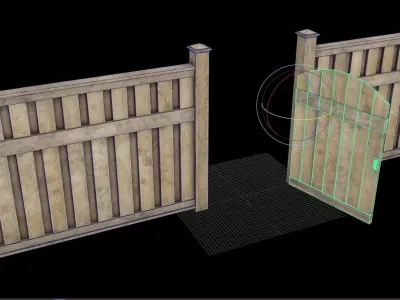 Picket fence modular  Low-poly 3D model