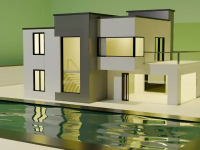 Modern House Low-poly 3D model buy