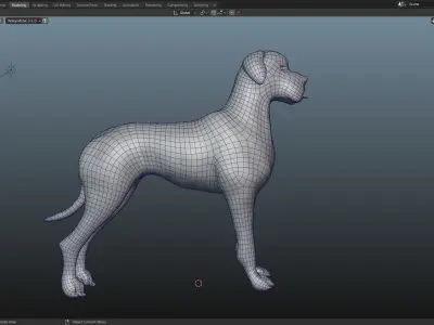 GREAT DANE Low-poly 3D model