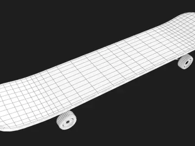 Skateboard 3D Model with wheels 3D model