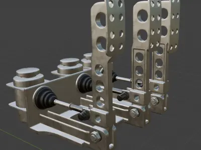 Race Car Pedals 3D model