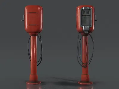 Vintage Air Pump - Gas Station Prop Low-poly 3D model