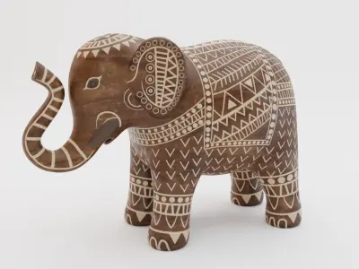 Elephant Statues Low-poly 3D model purchase