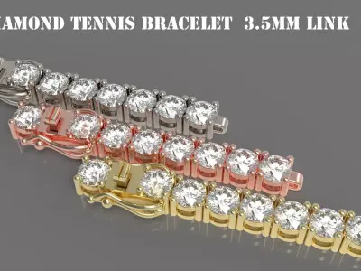 Diamond Tennis Bracelet Link TB35 3D print model