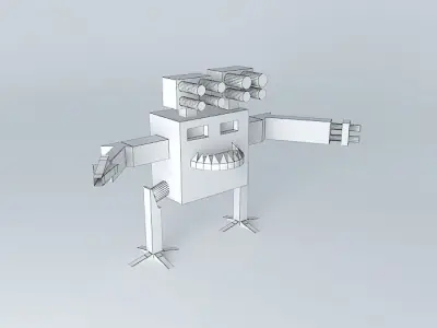 walker robot with eyes Free 3D model