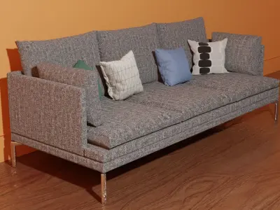 couch sofa with pillows 3D model